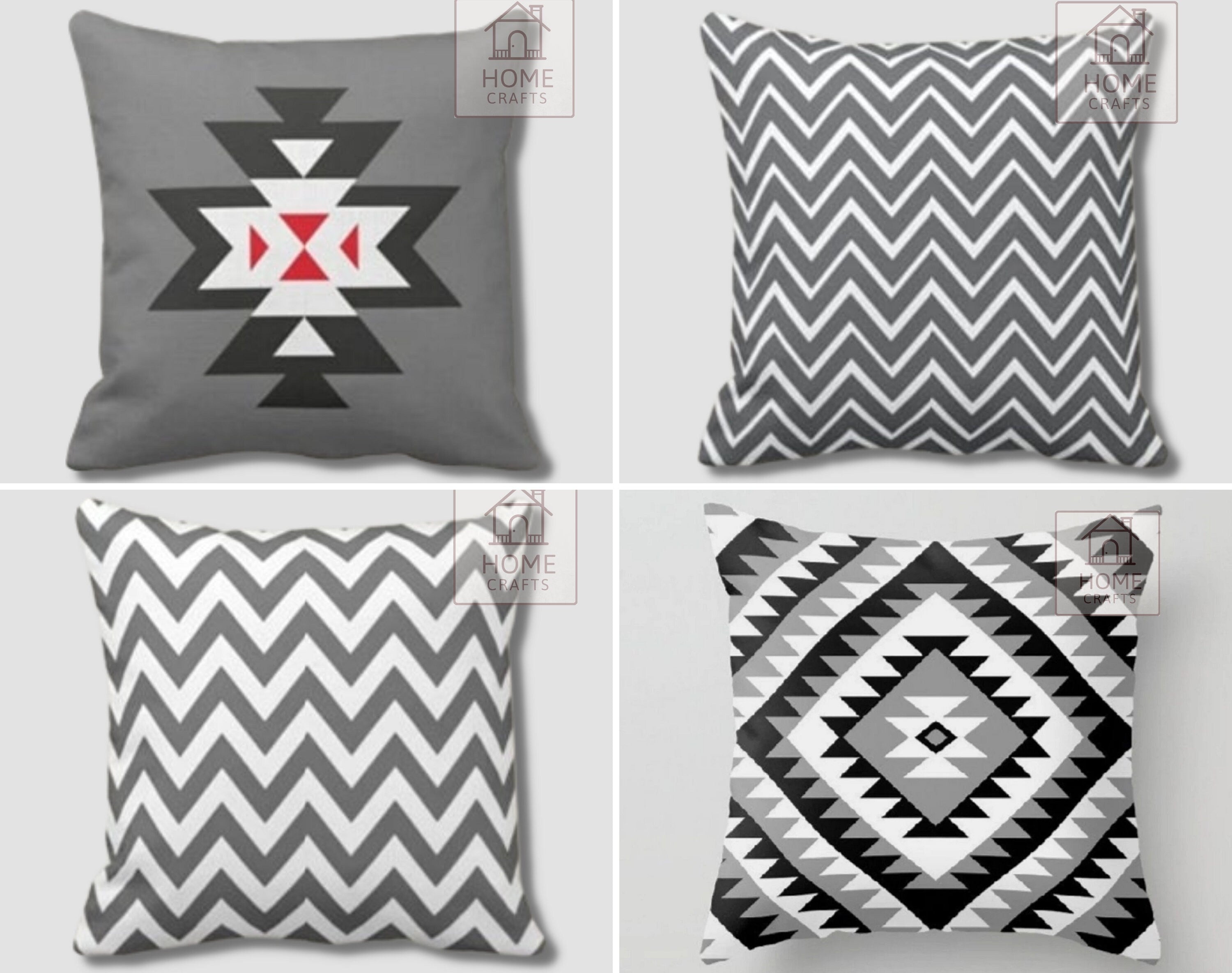 Ethnic Geometric Design Pillow Cover Aztec Pattern