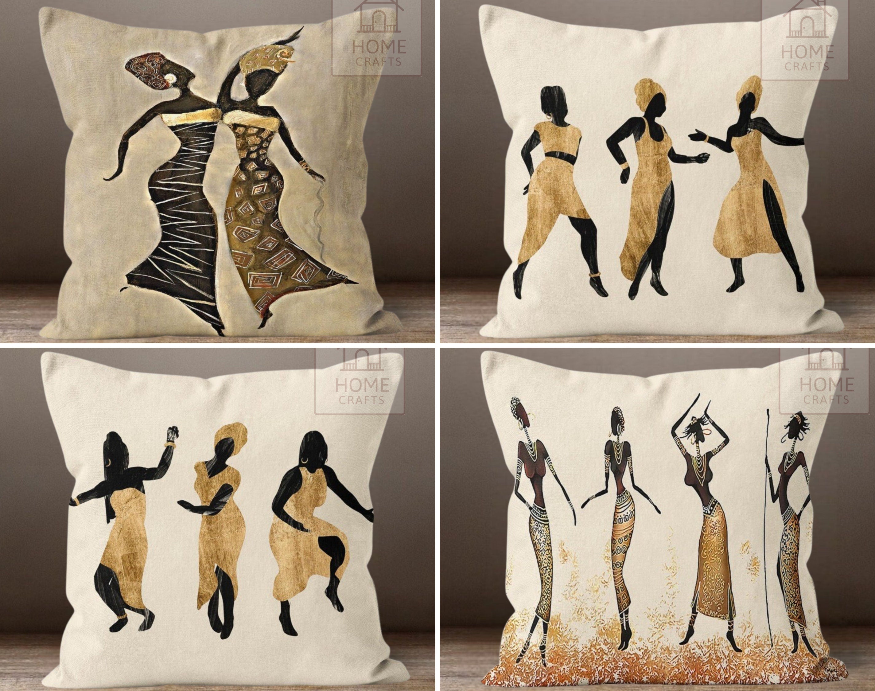 African Woman Pillow Case Ethnic Textile Cushion