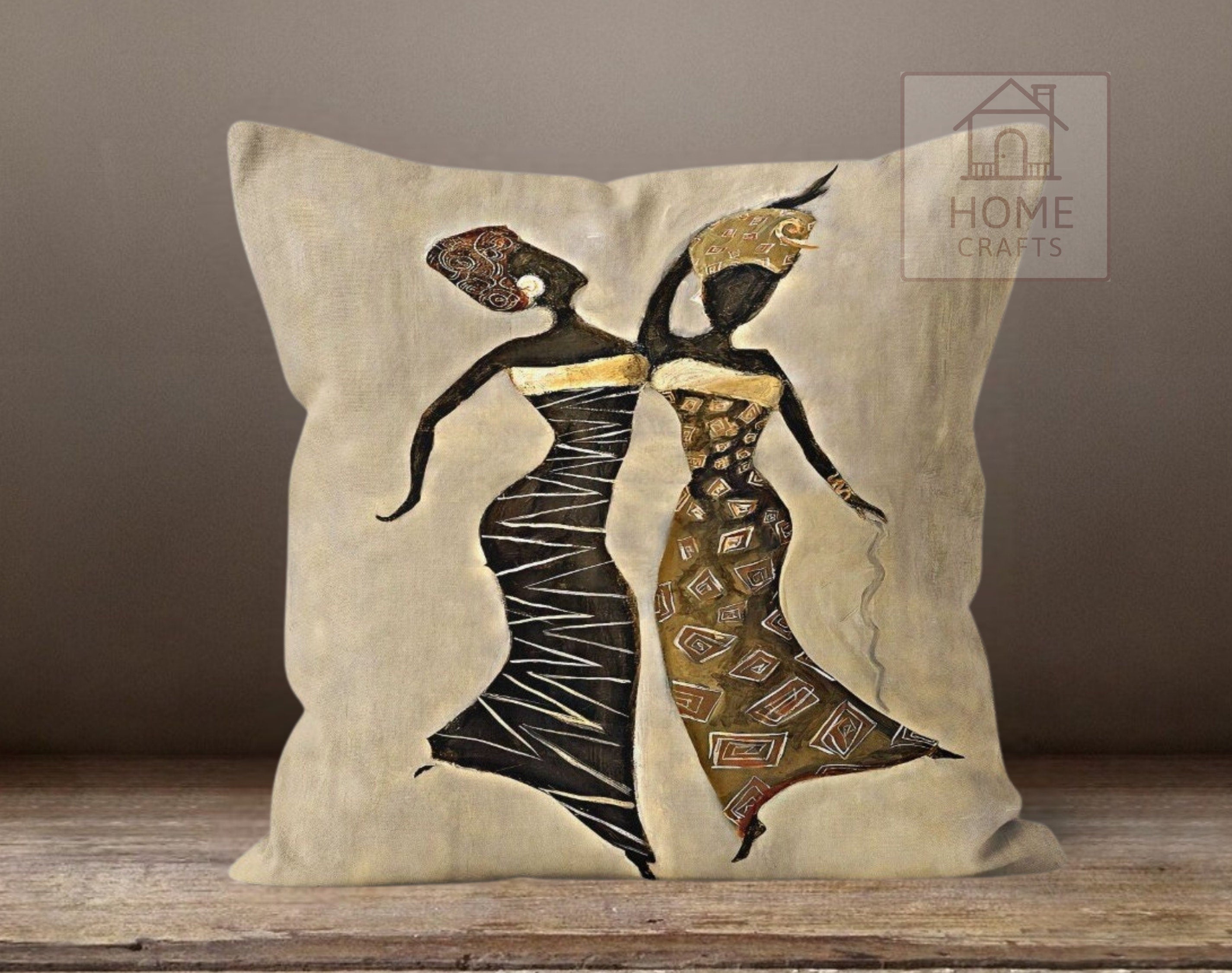 African Woman Pillow Case Ethnic Textile Cushion