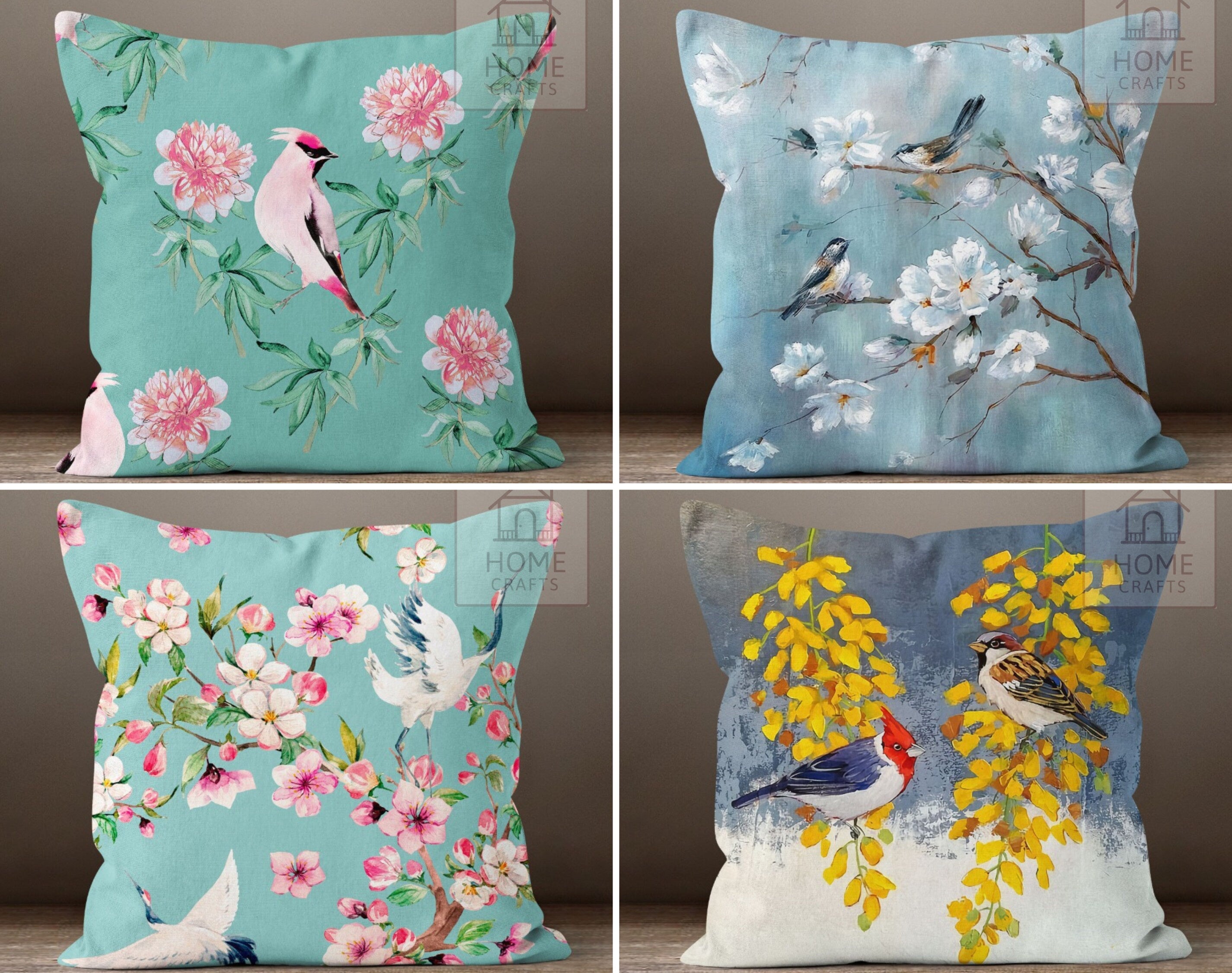 Bird Style Pillowcase Cardinal Pattern Cushion